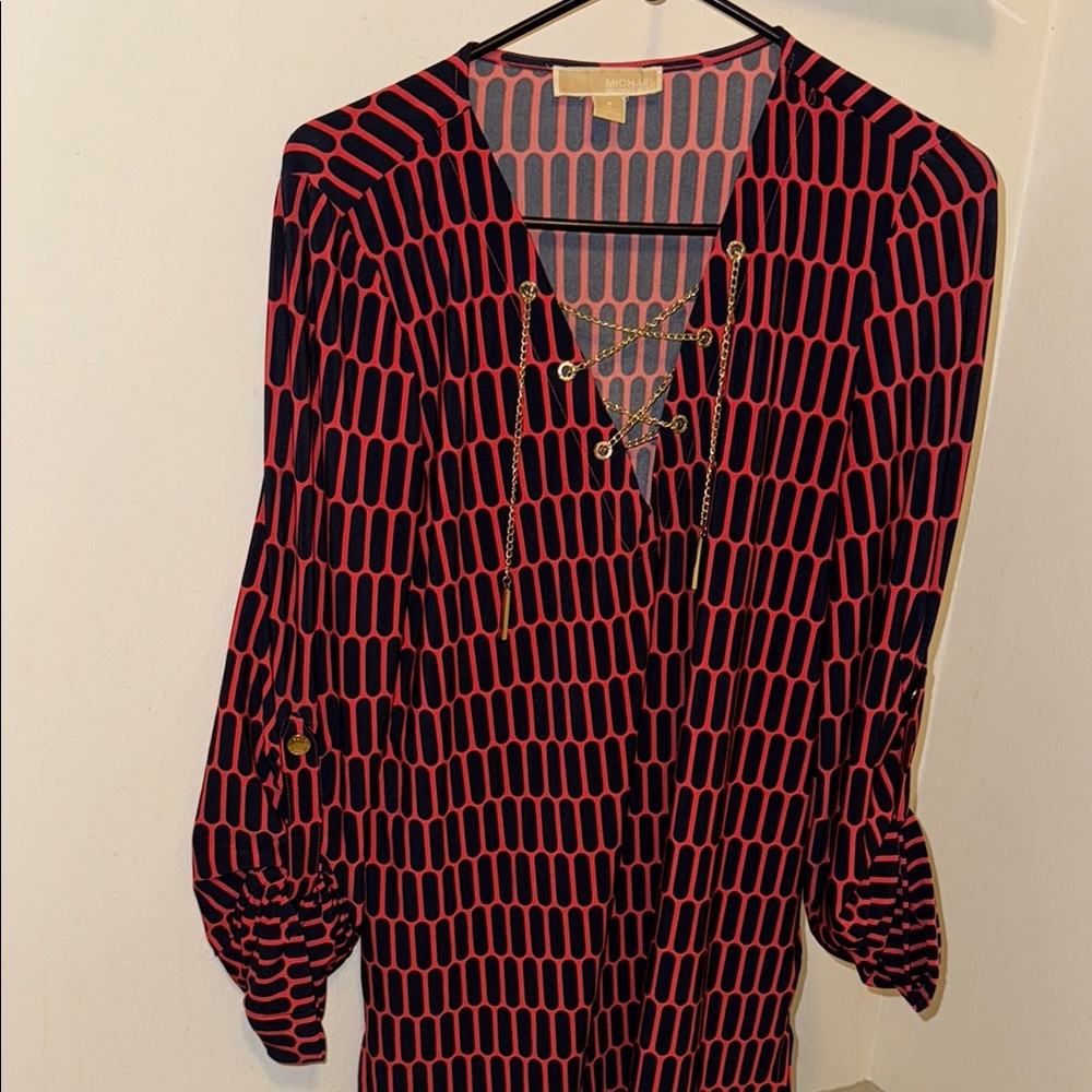 MICHAEL Michael Kors Red and Black Blouse